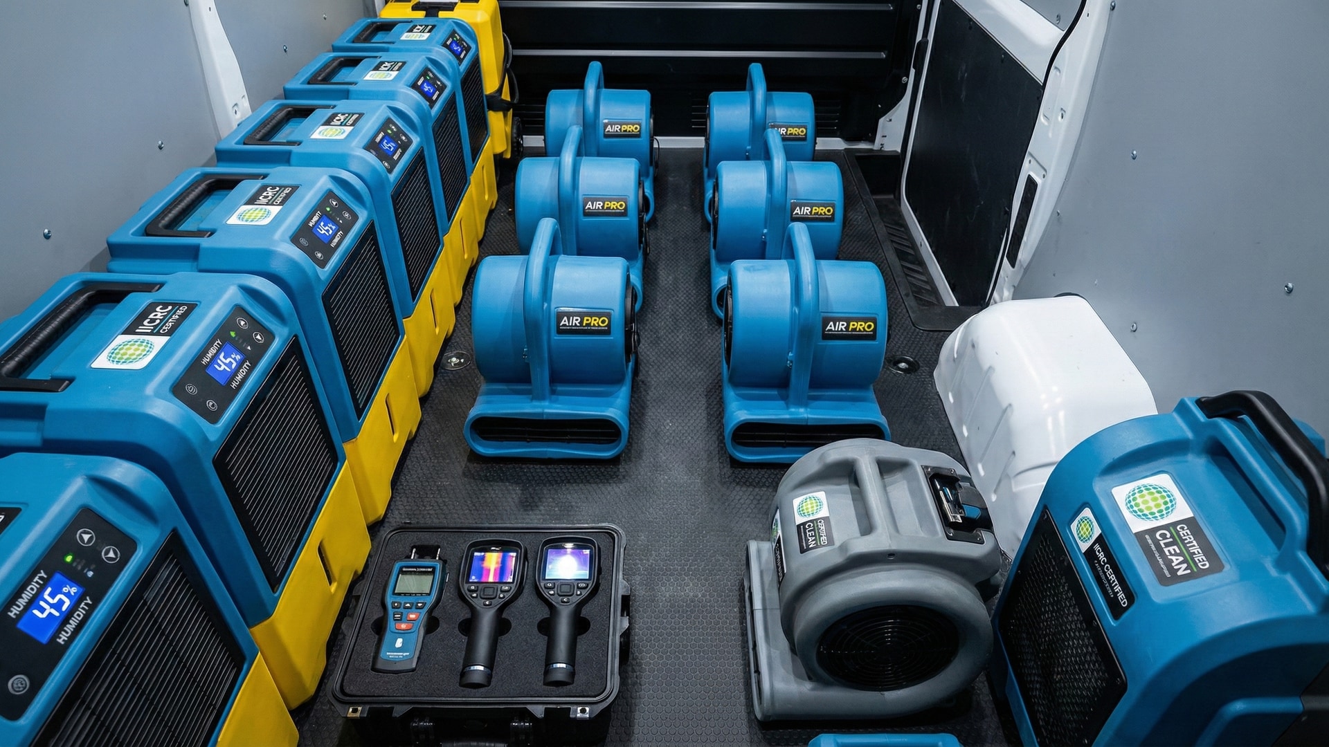 Professional restoration equipment and team for mold remediation